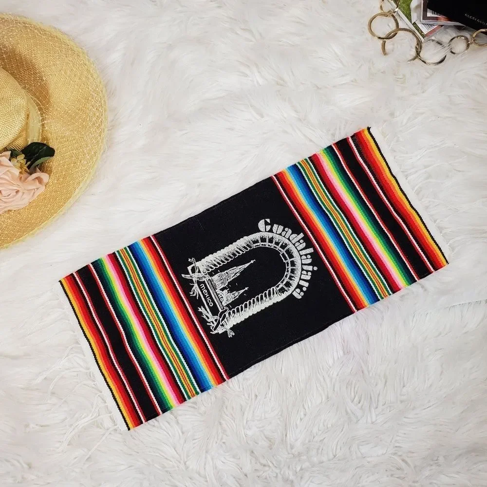 Guadalajara Mexican Souvenir mini-rug multicolor striped